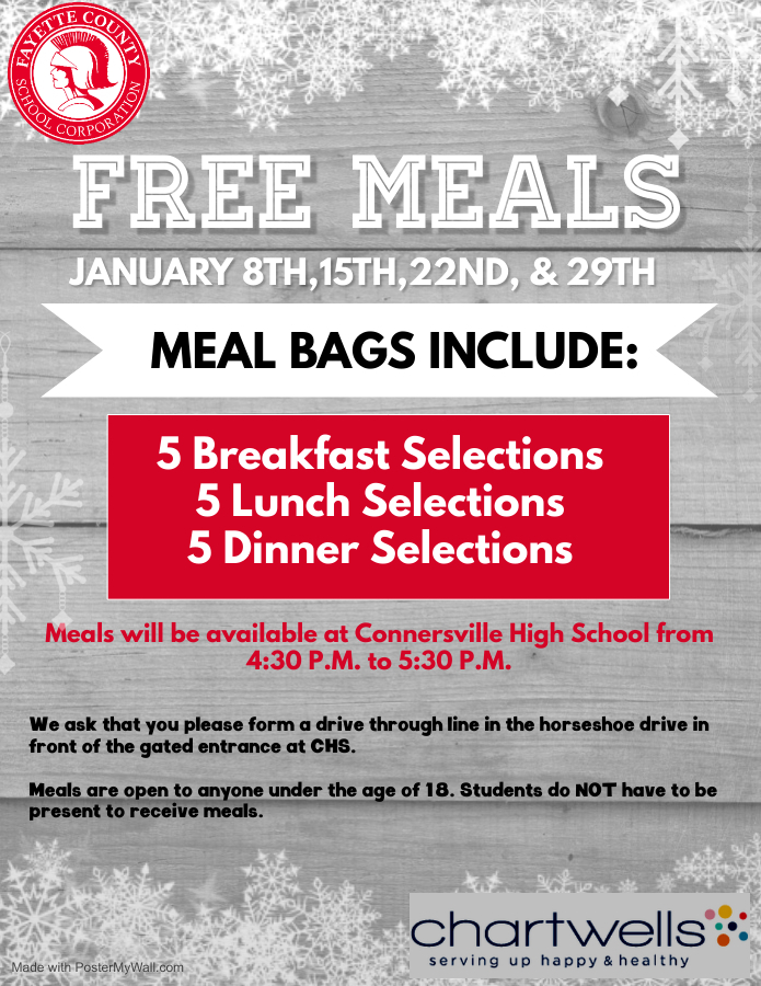 Free Meal Handout - January 8th, 15th, 22nd, & 29th