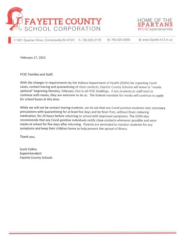 ​Letter from the Superintendent