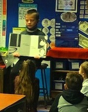 Guest Reader, Brock, 2nd grader from Ms. Erin's class!