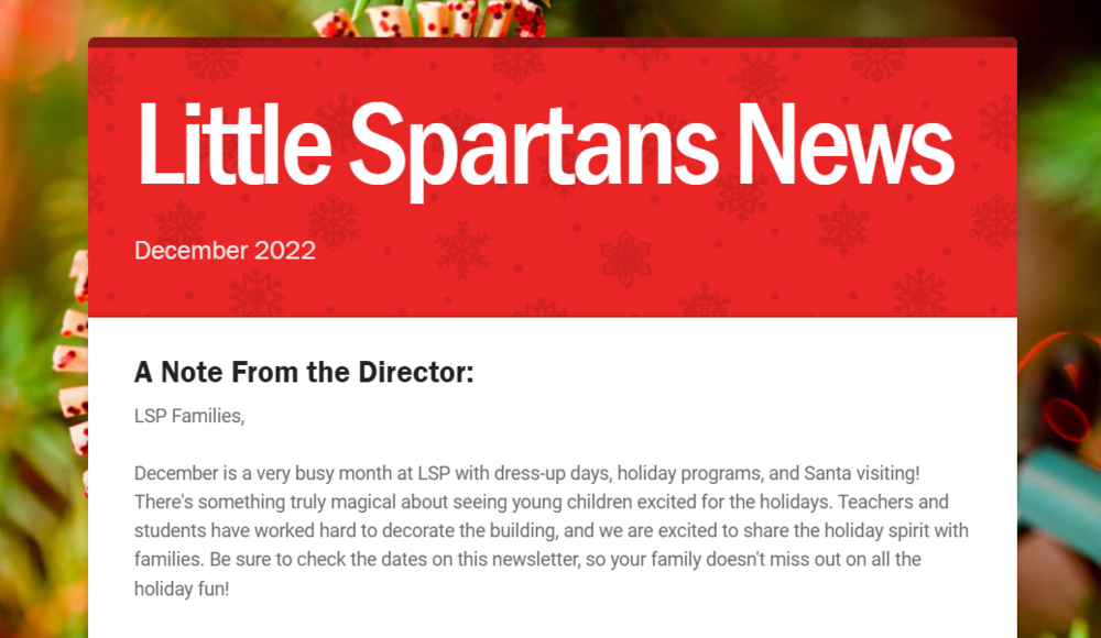 Little Spartans News