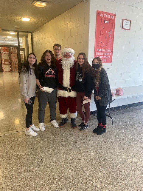 Students with Santa