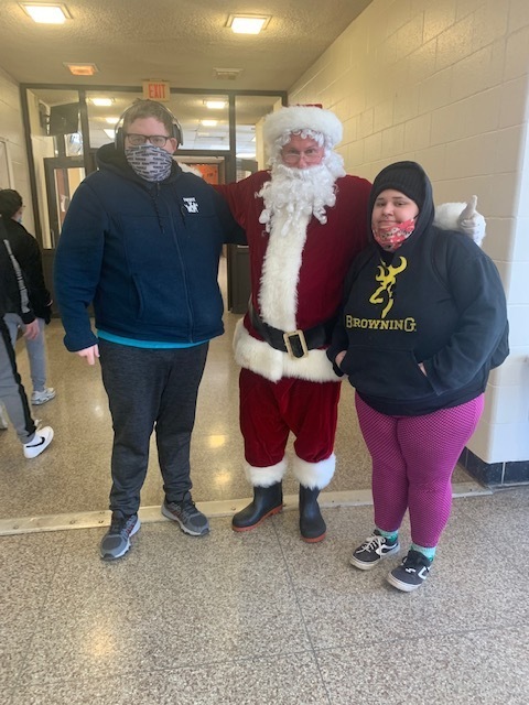 More students with Santa